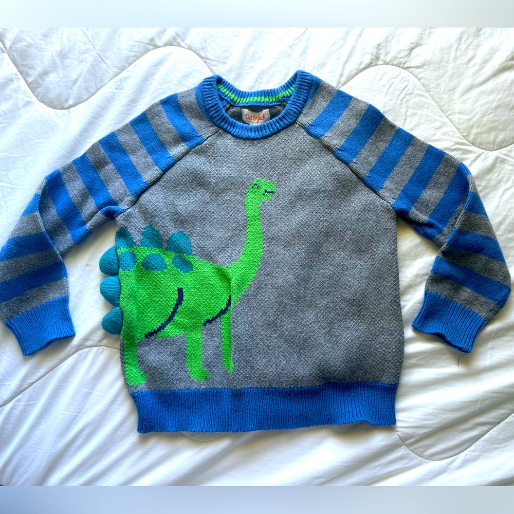 Cat & Jack Dinosaur Sweater - Like New - Size 4T